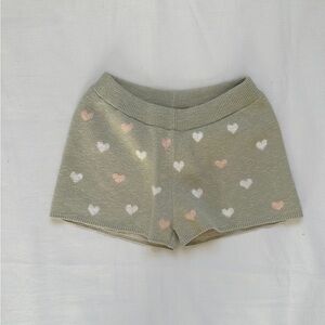 Zara Scattered Hearts Knit Shorts || 18-24M